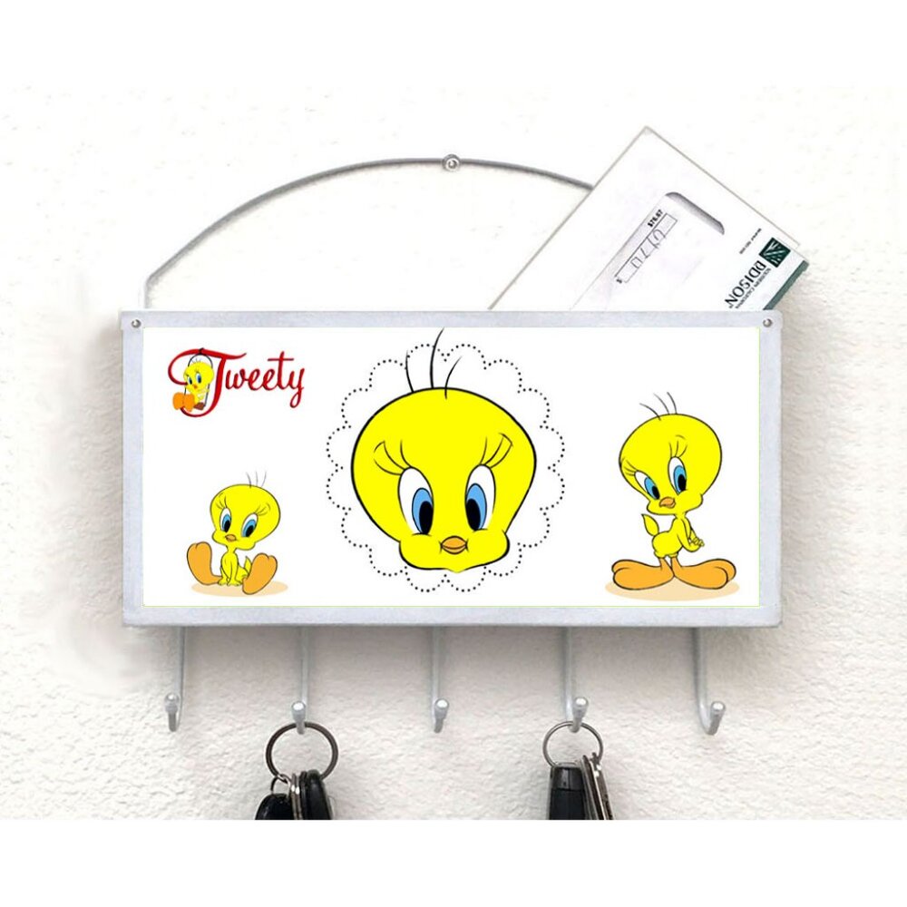 Tweety Bird Mail Organizer, Mail Holder, Key Rack, Mail Basket, Mailbox
